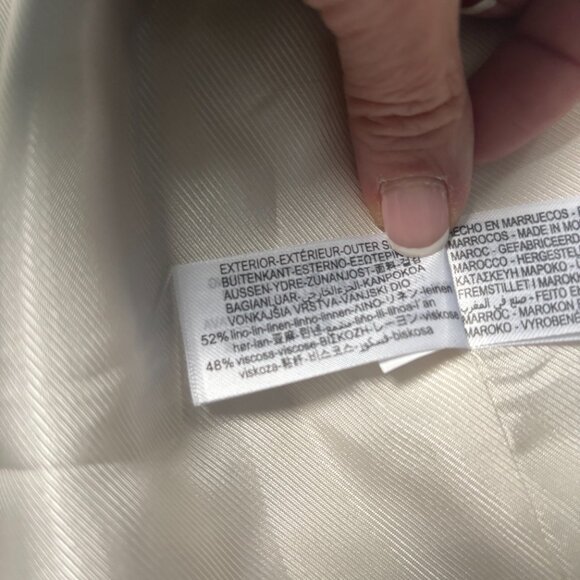 ZARA Oversized Linen Blend Longline Blazer Neutral Beige Tan Size Medium - Picture 11 of 12